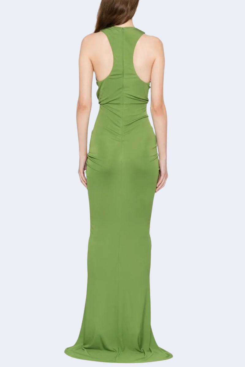 Vivenda Drape Front Dress in Cactus