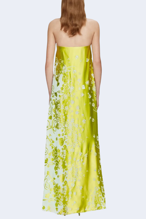 Burnout Strapless Dress in Mint/ Sour Green