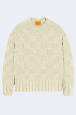 Checker Cozy Crew in Ecru