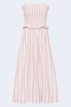 Coby Strapless Dress in Vintage Stripe