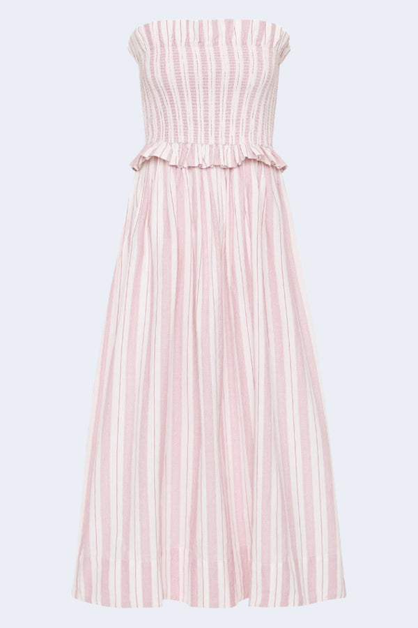 Coby Strapless Dress in Vintage Stripe