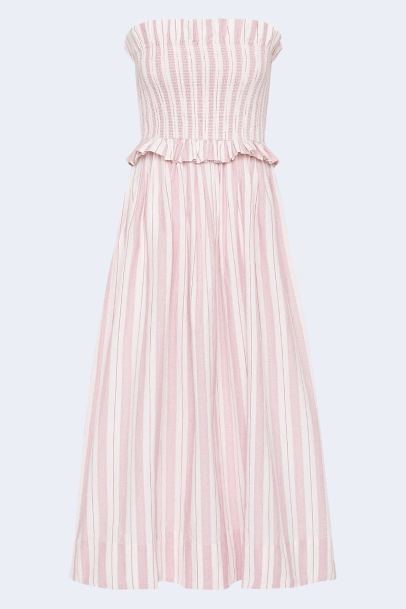 Coby Strapless Dress in Vintage Stripe