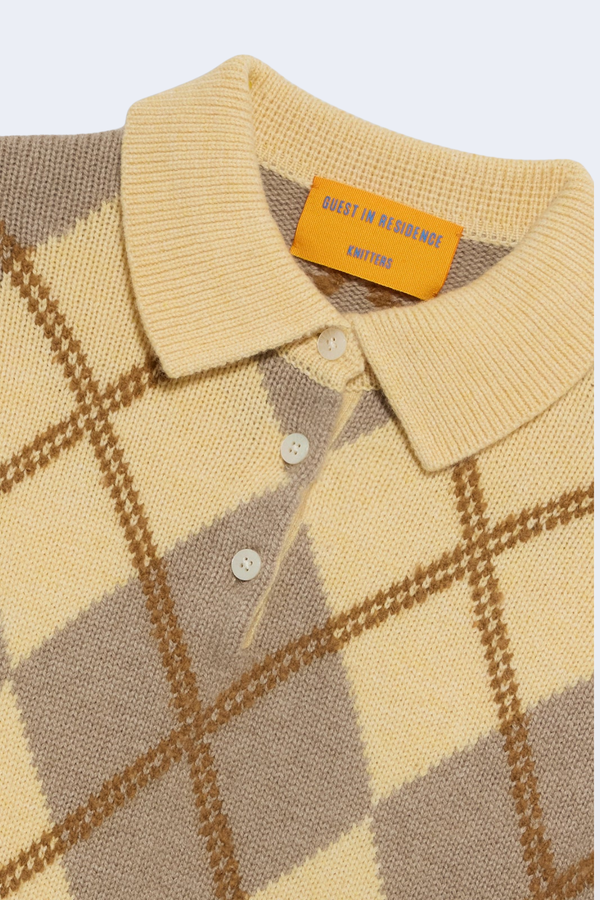 Collegiate Argyle Polo in Butter Combo