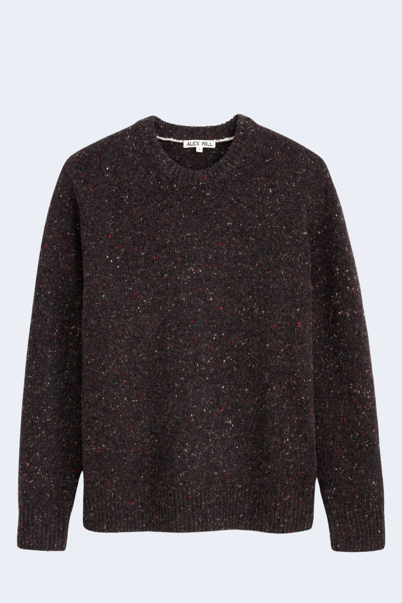 Men's Donegal Crewneck Sweater in Pinot Noir