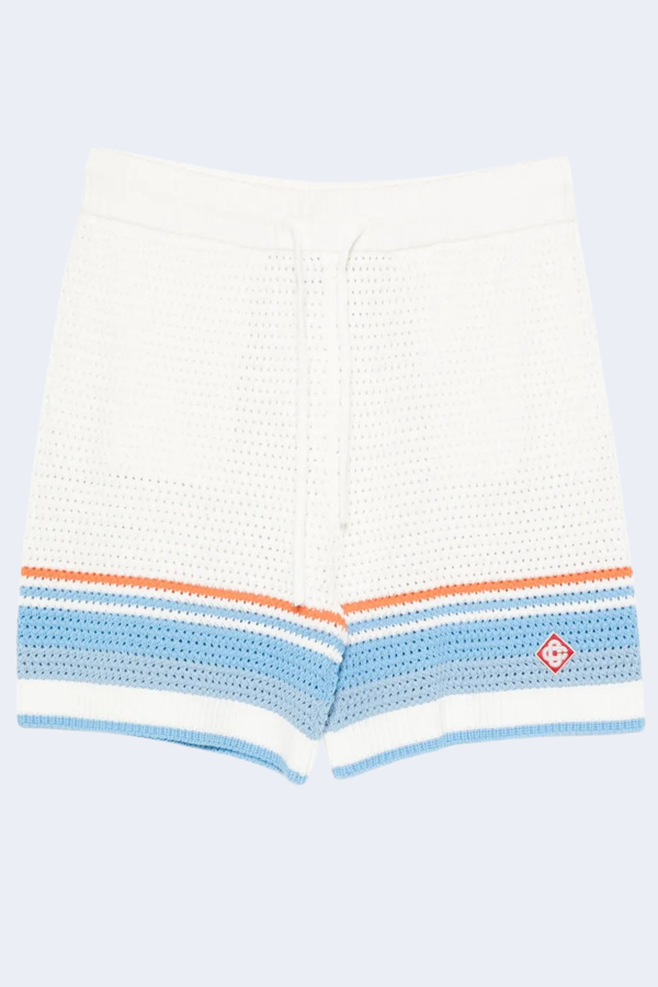 Faux Crochet Shorts  in Blue Multi