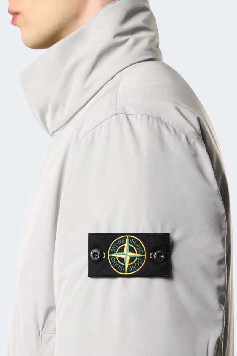 Polyester Micro Twill Padded Jacket  in Pearl Grey
