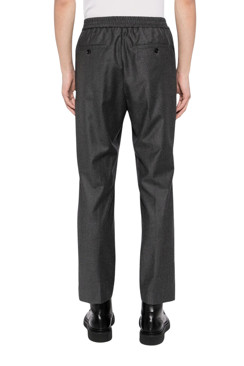 Pantalon Elast In Light Wool Flannel in Anthracite