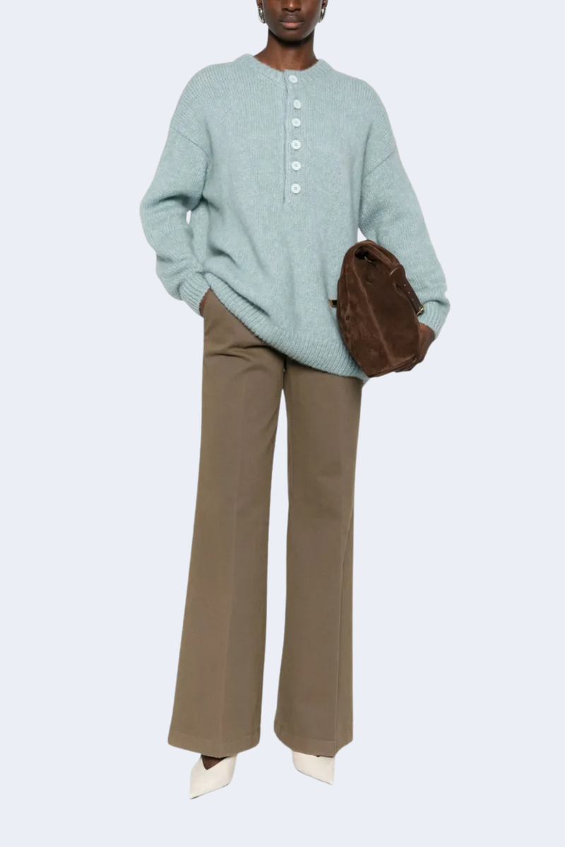 Lexa Buttoned Jumper in Light Blue