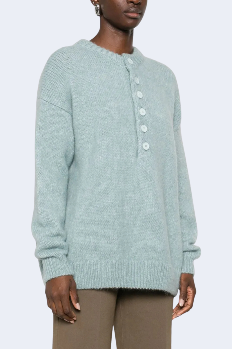 Lexa Buttoned Jumper in Light Blue
