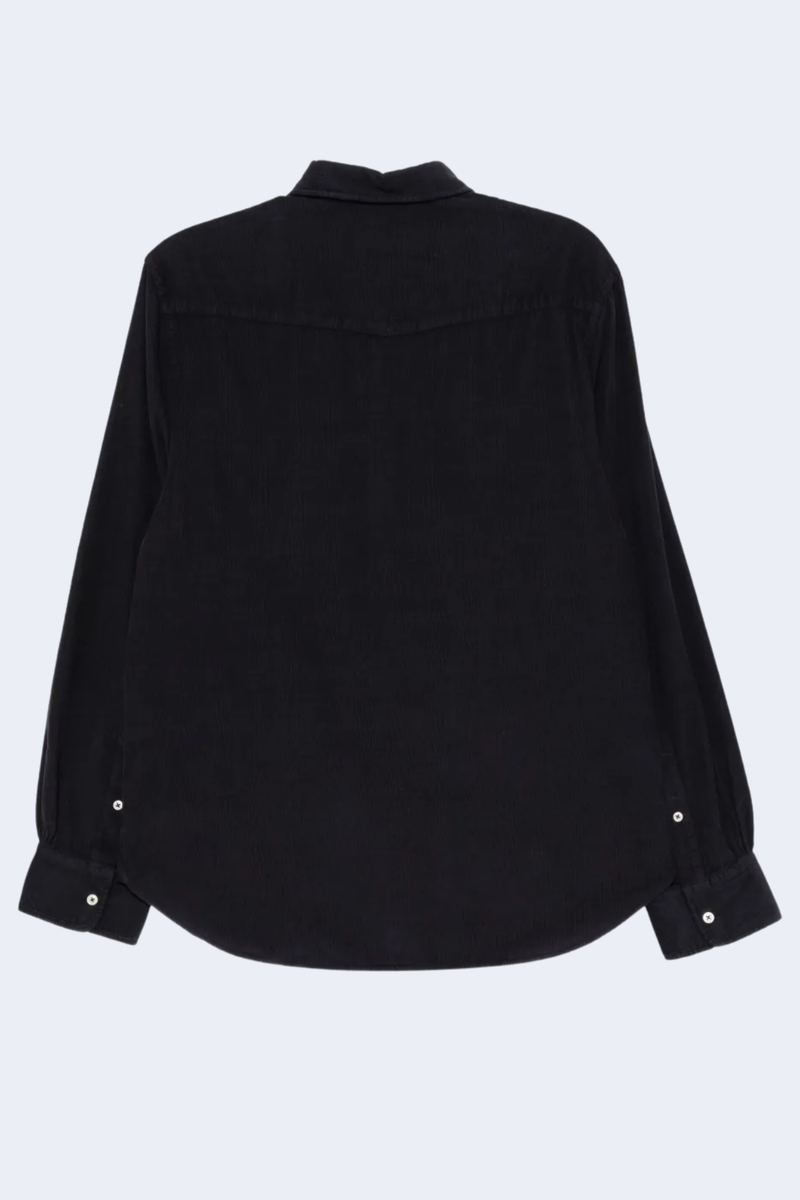 Benoit Pigment Cotton Corduroy Button Down Shirt  in Dark Navy