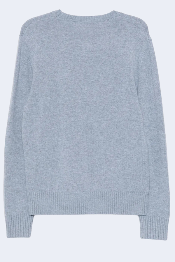 Mycrew Heather Wool Cashmere Pullover Sweater in Heather Blue