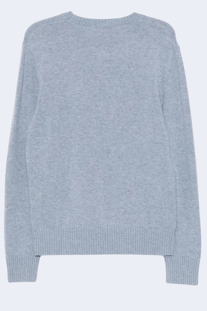 Mycrew Heather Wool Cashmere Pullover Sweater in Heather Blue