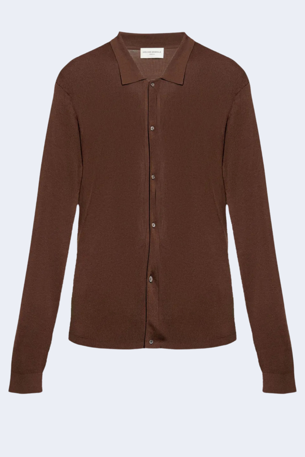 Brent Lyocell Wool Cardigan in Iced Coffee