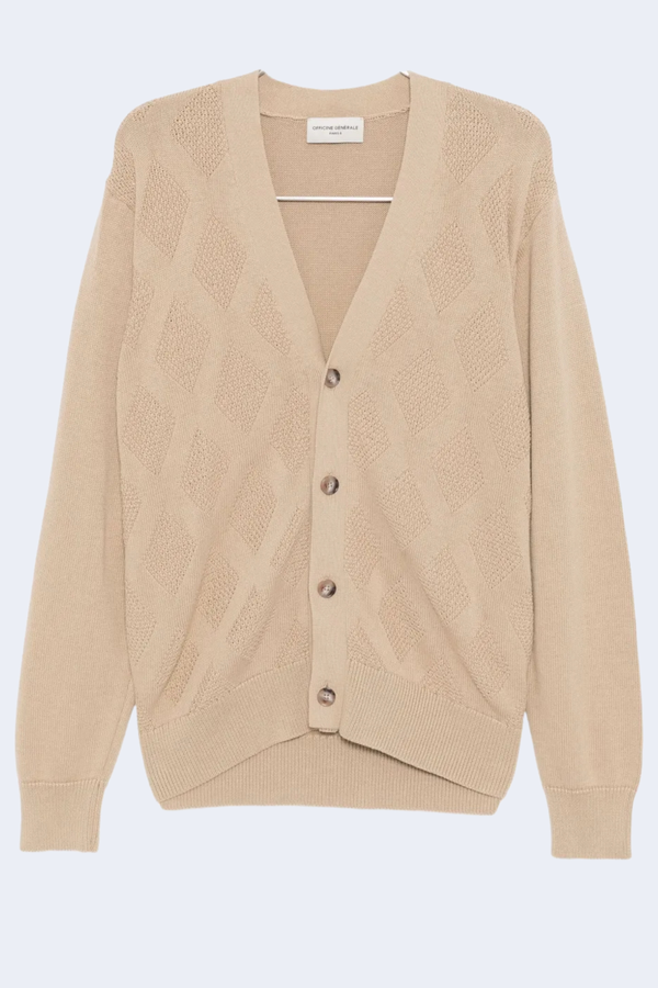 Miles Organic Cotton Cardigan in Ecru