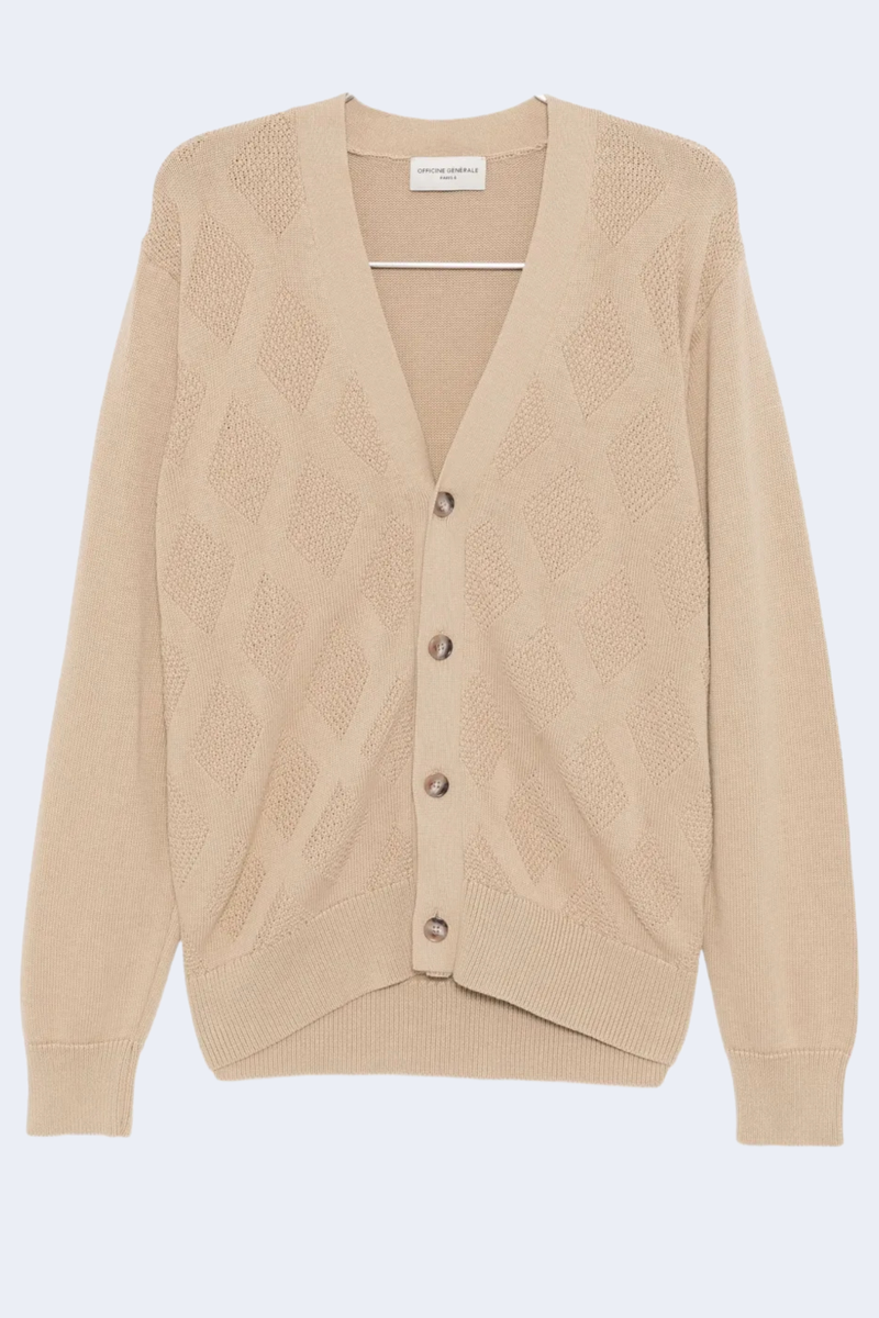 Miles Organic Cotton Cardigan in Ecru