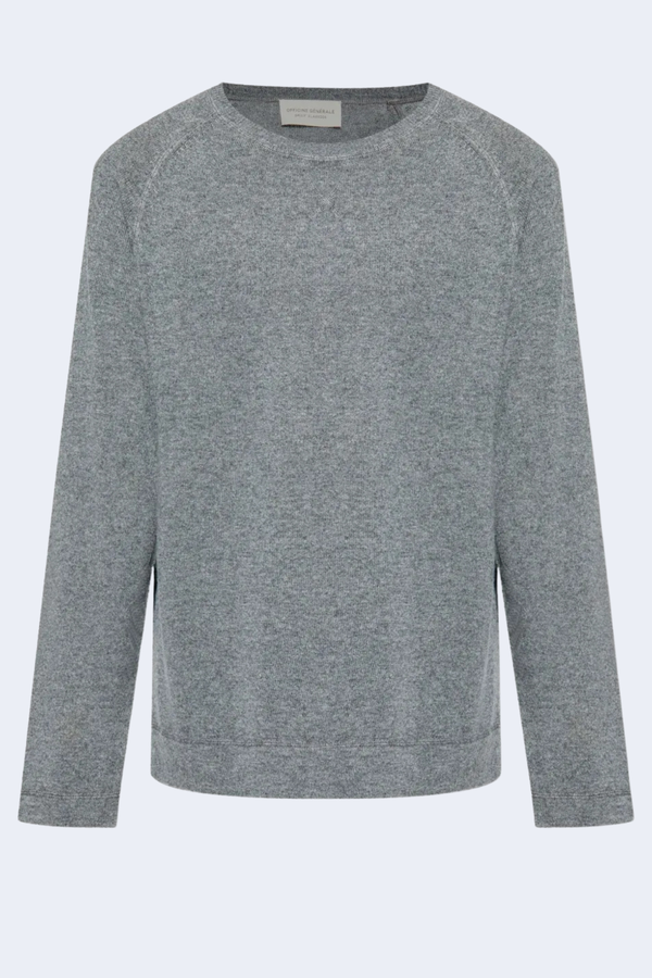 Nate Cashmere Crewneck Sweater in Grey