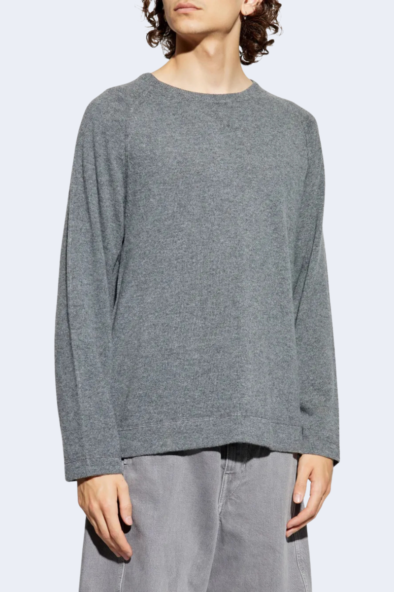 Nate Cashmere Crewneck Sweater in Grey
