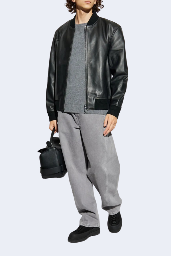 Nate Cashmere Crewneck Sweater in Grey