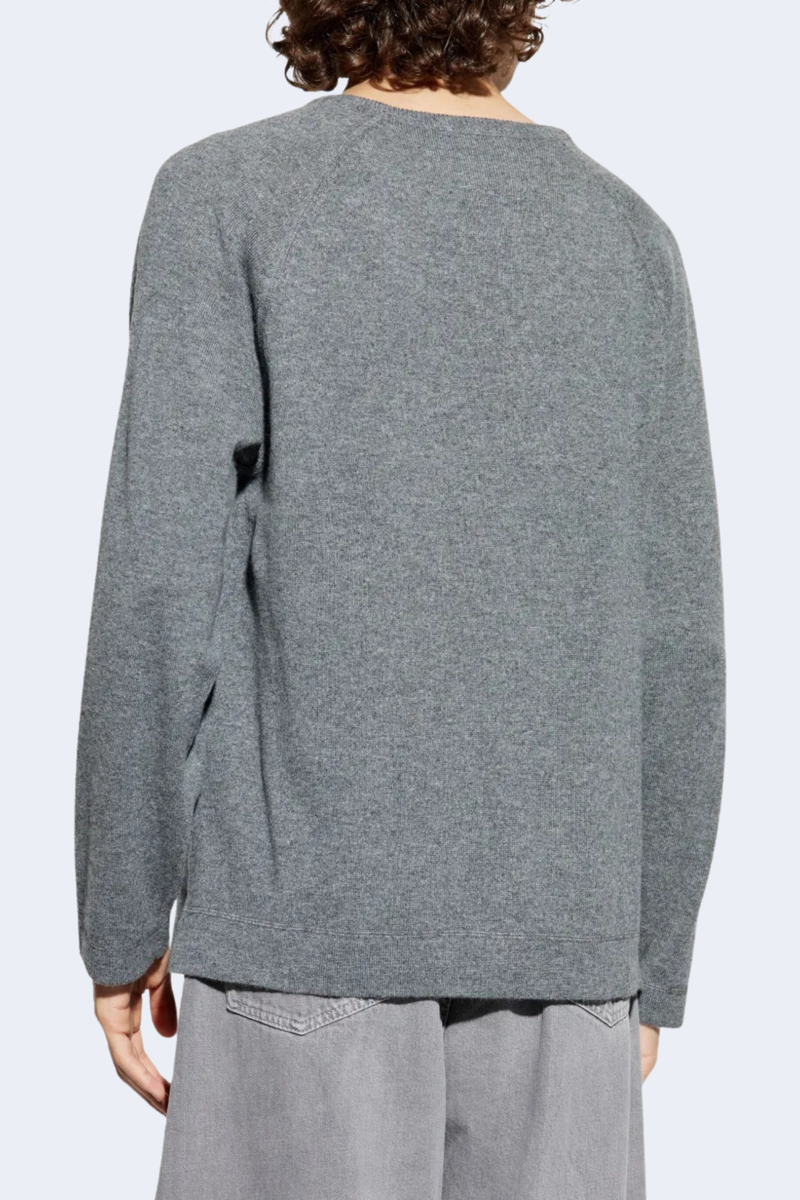 Nate Cashmere Crewneck Sweater in Grey