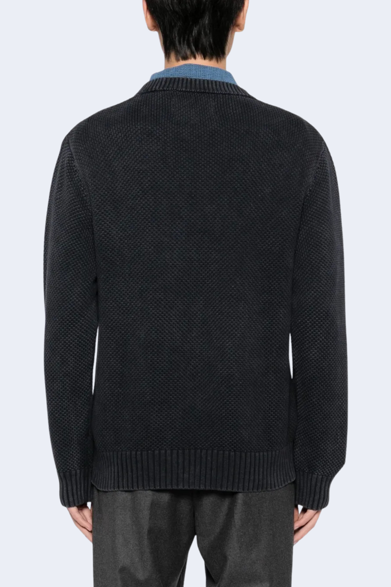 Acid Wash Crewneck in Black