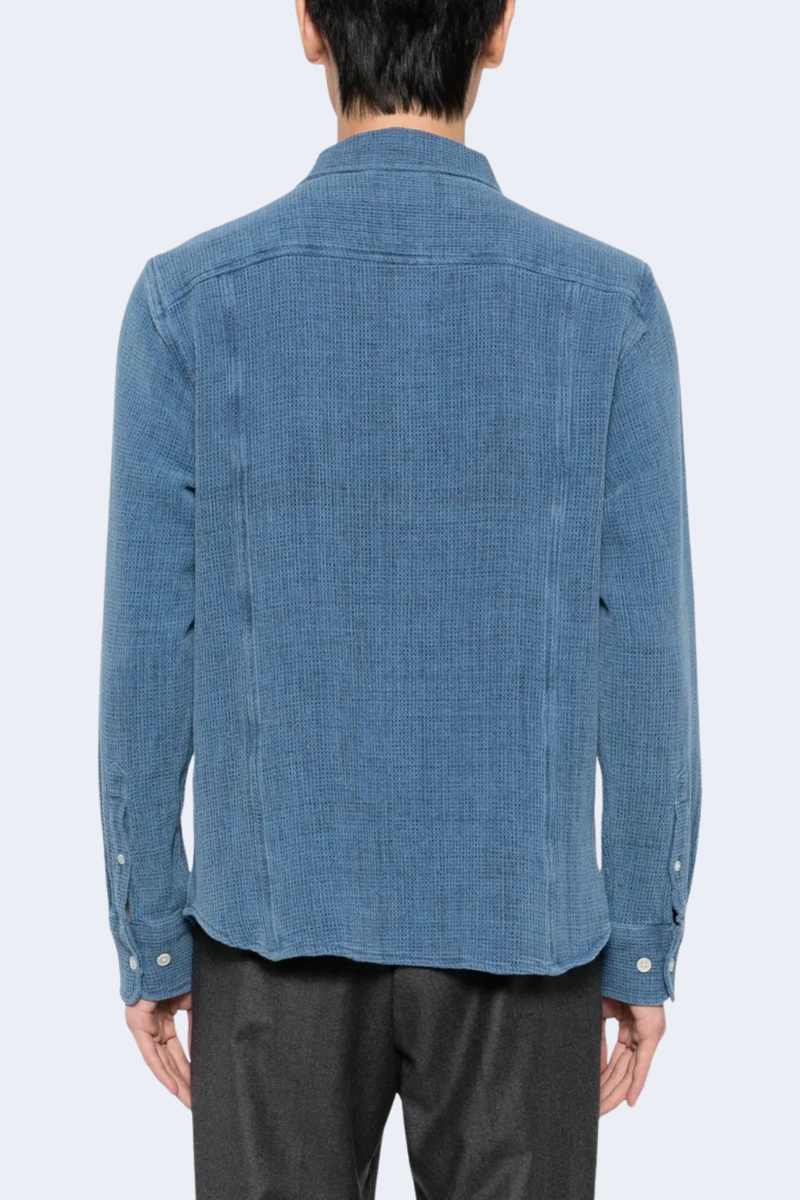 Pigment Dyed Waffle Ls in Indigo