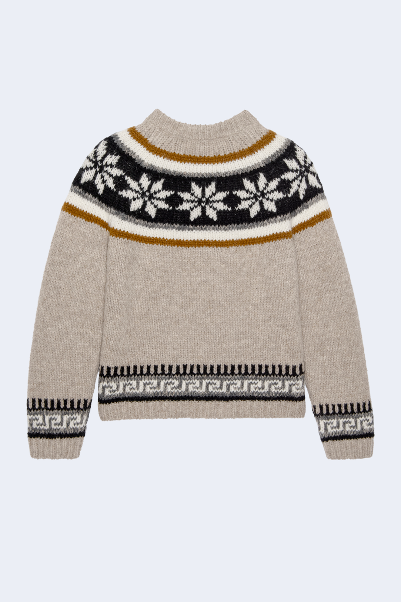 The Snowflake Fairisle Pullover in Oat