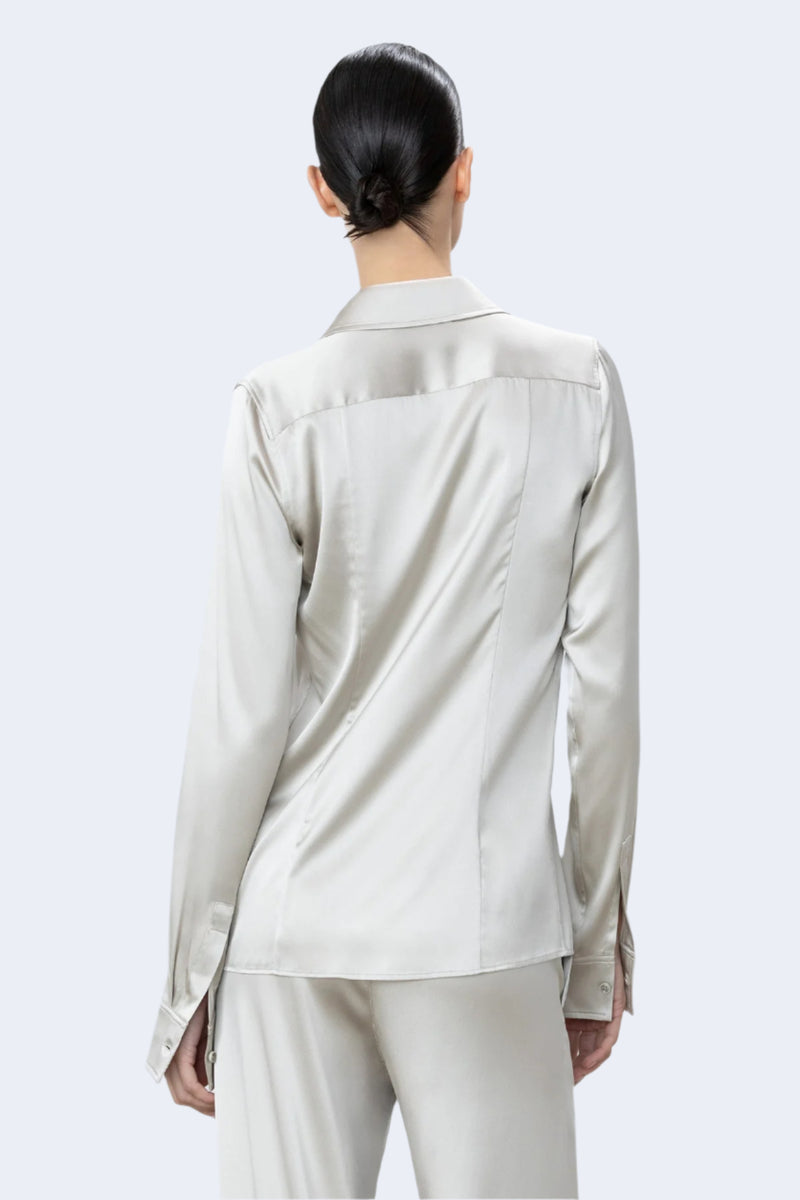 Constance Silk Top in Dove