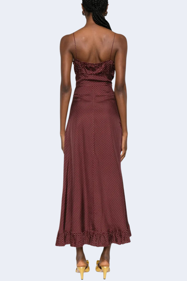 Rosaria Dress in Burgandy Colette Dot