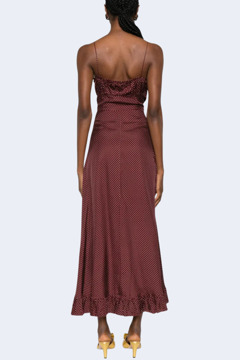 Rosaria Dress in Burgandy Colette Dot