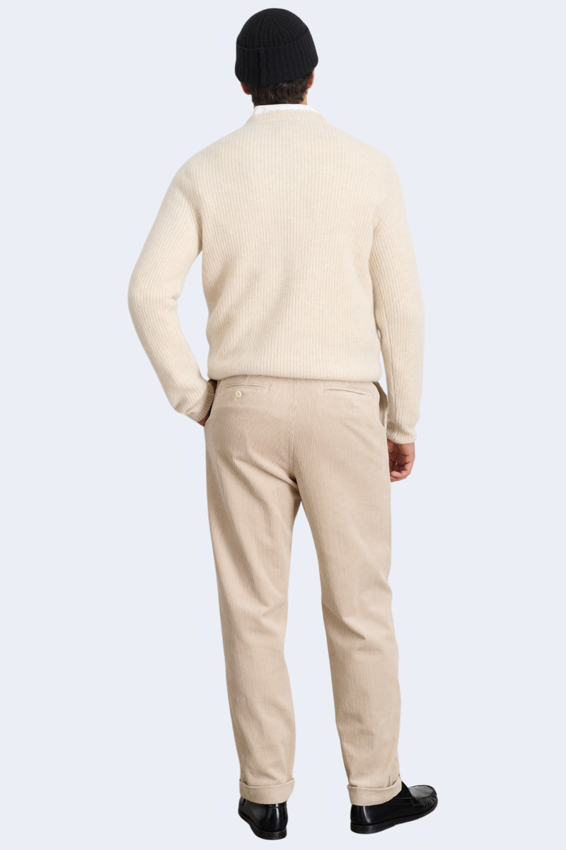 Jordan Sweater In Washed Cashmere in Heather Ecru