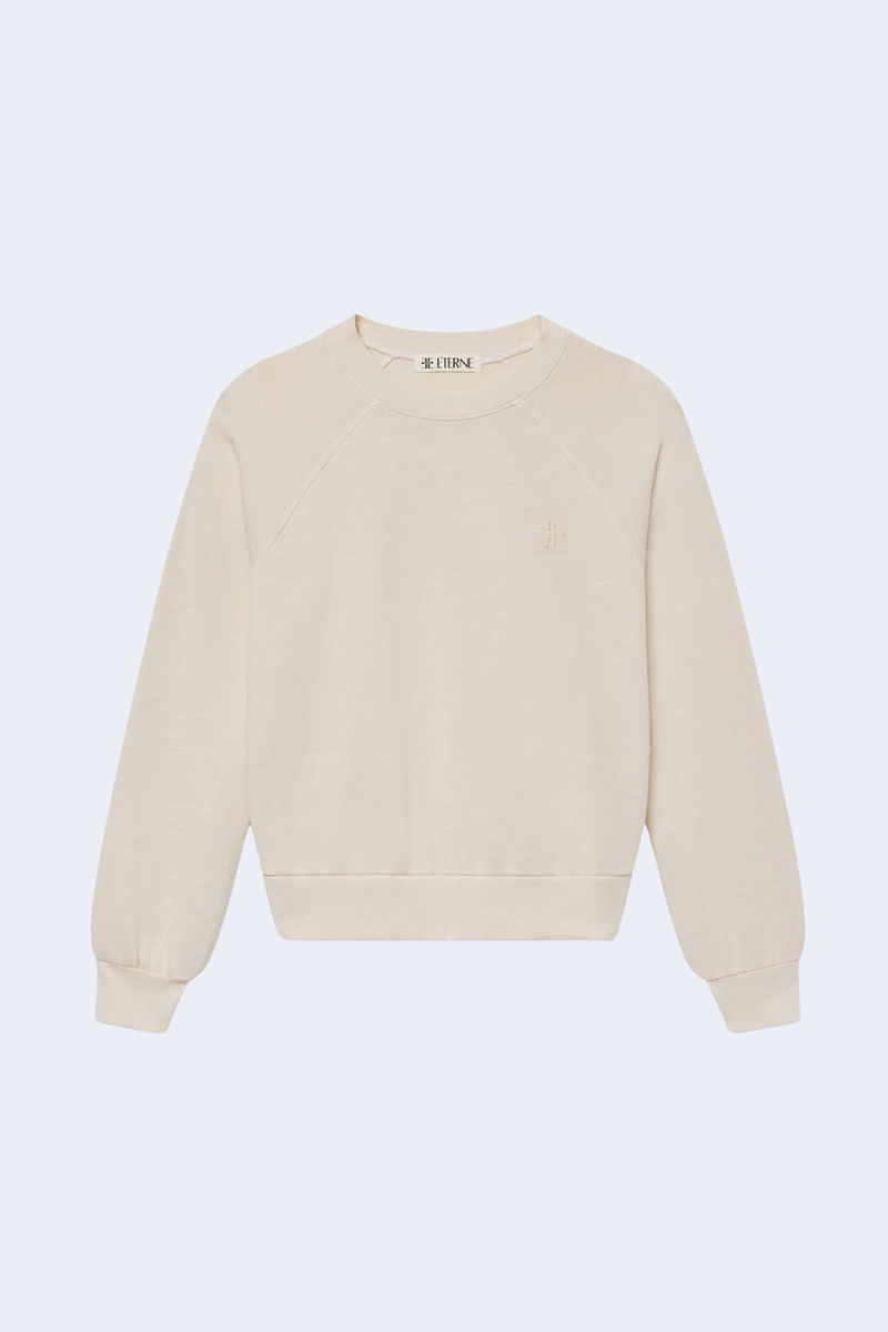Shrunken Raglan Sweatshirt in Bone