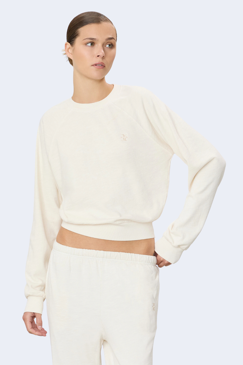 Shrunken Raglan Sweatshirt in Bone