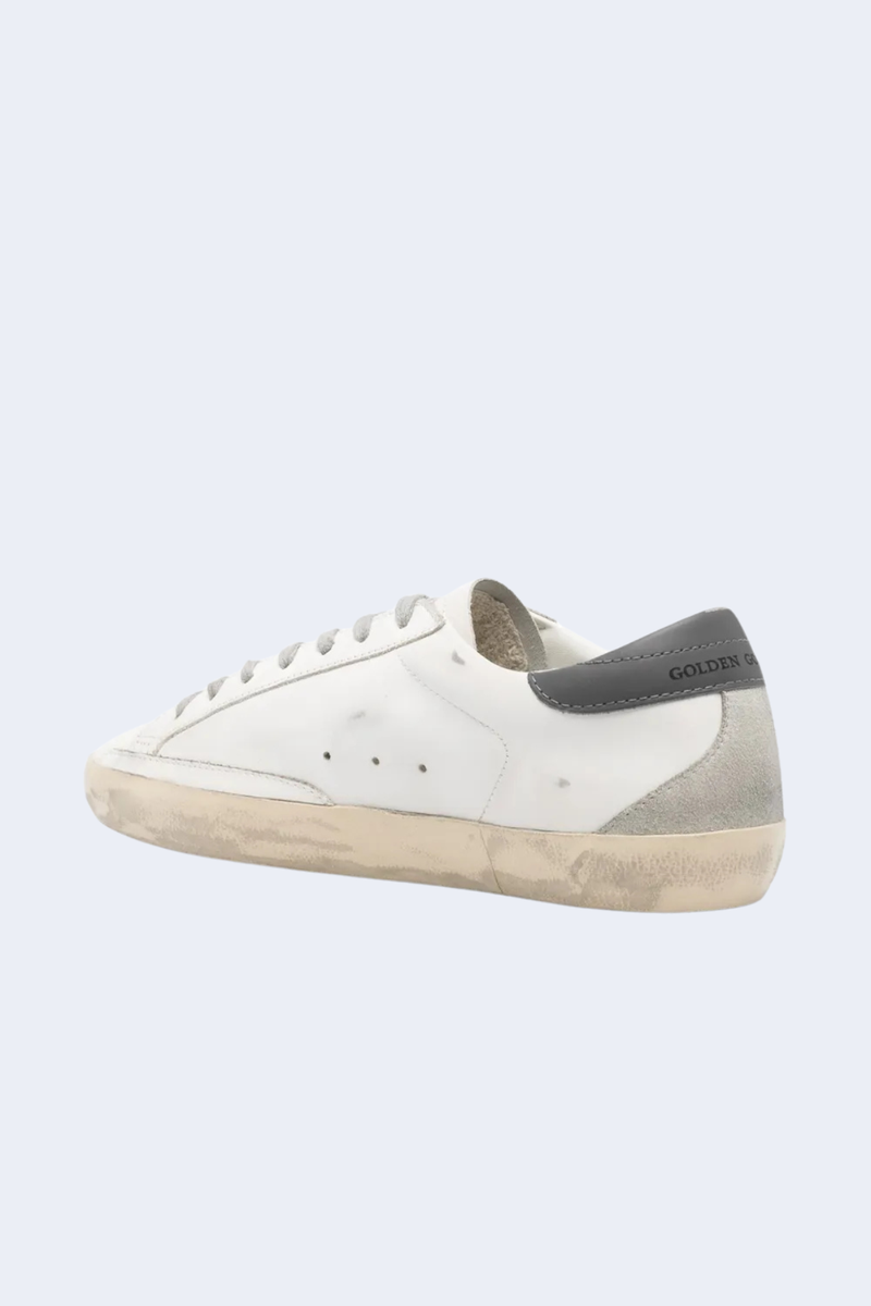 Super Star Leather Upper And Heel Suede Star And Spur Sneaker in White/Ice/Dark Gray