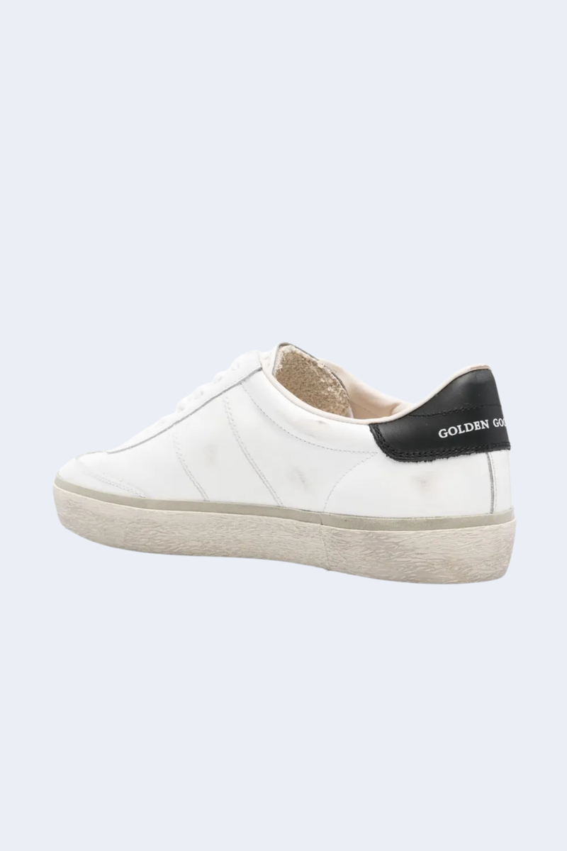 Soul-Star Leather Upper Tongue And Hee Sneaker in White/Black