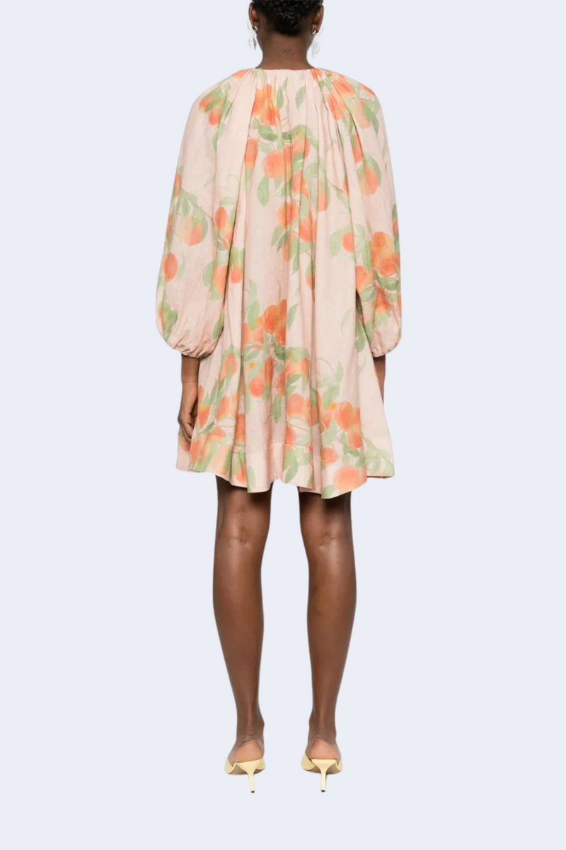 Georgette Short Dress in Peachtree Peach