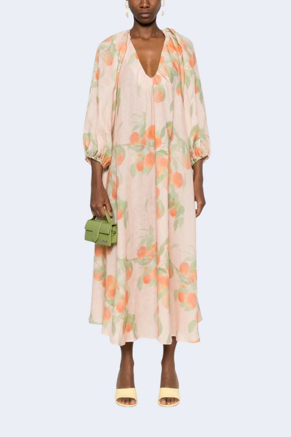 Georgette Dress in Peachtree Peach