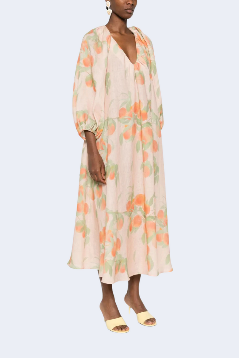 Georgette Dress in Peachtree Peach