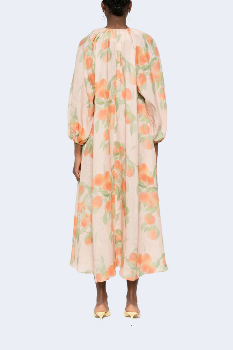 Georgette Dress in Peachtree Peach