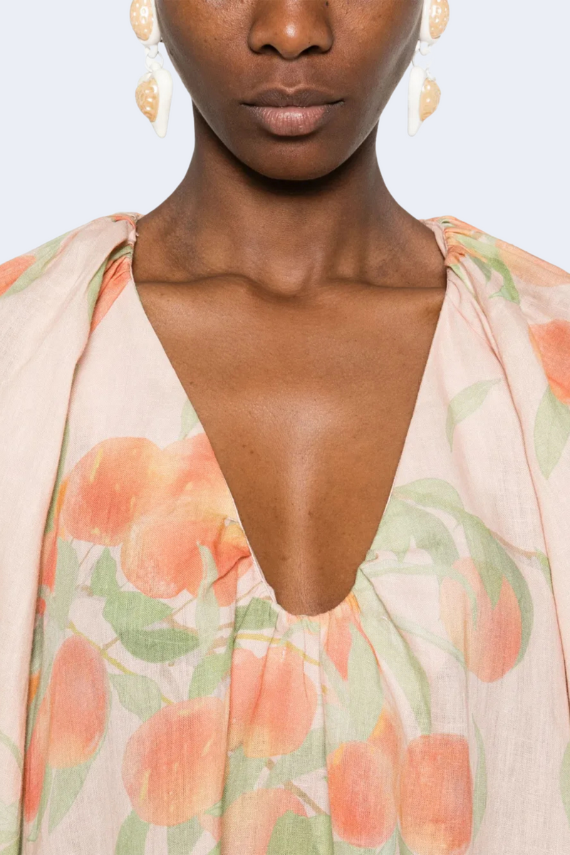 Georgette Dress in Peachtree Peach