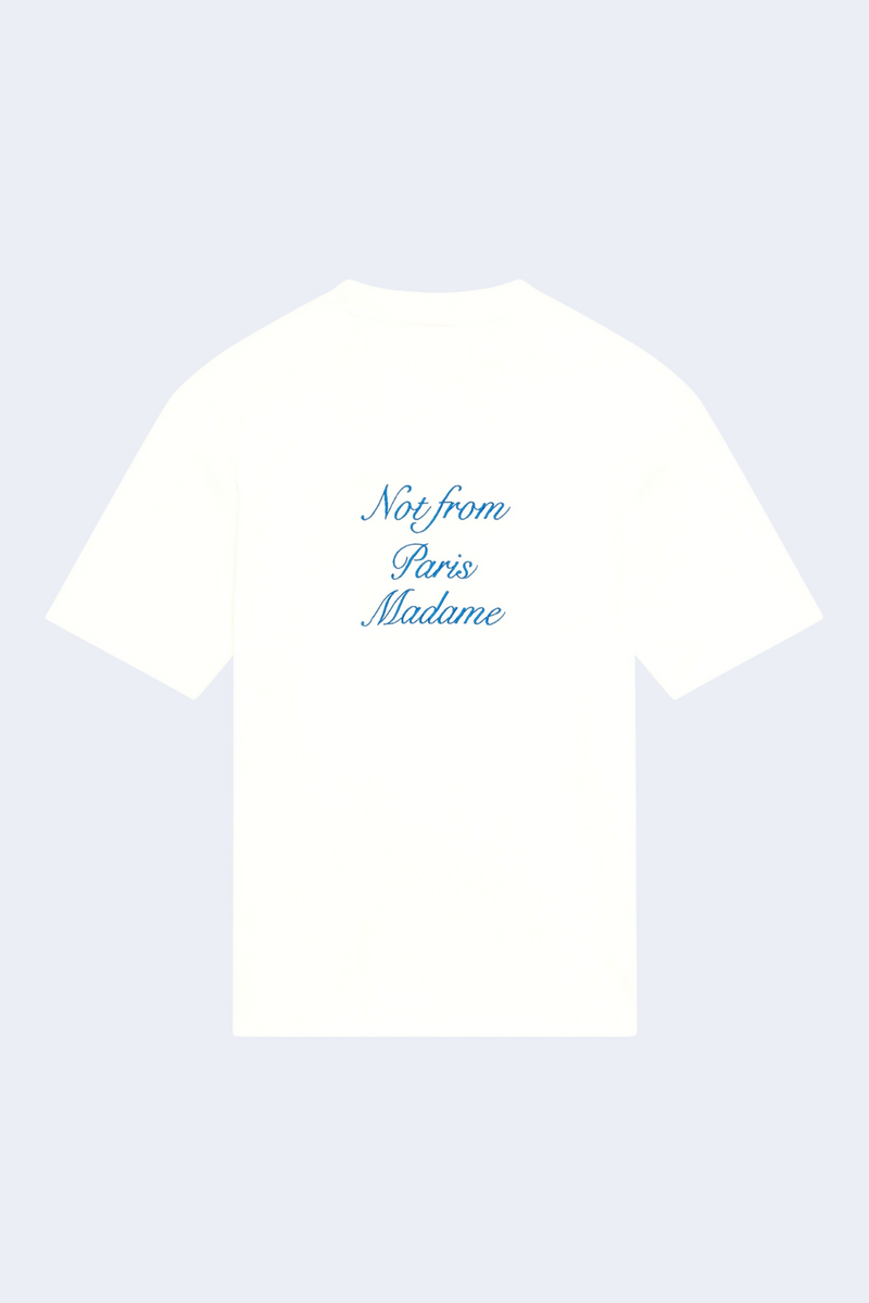 Cursive Slogan T-Shirt in Off White
