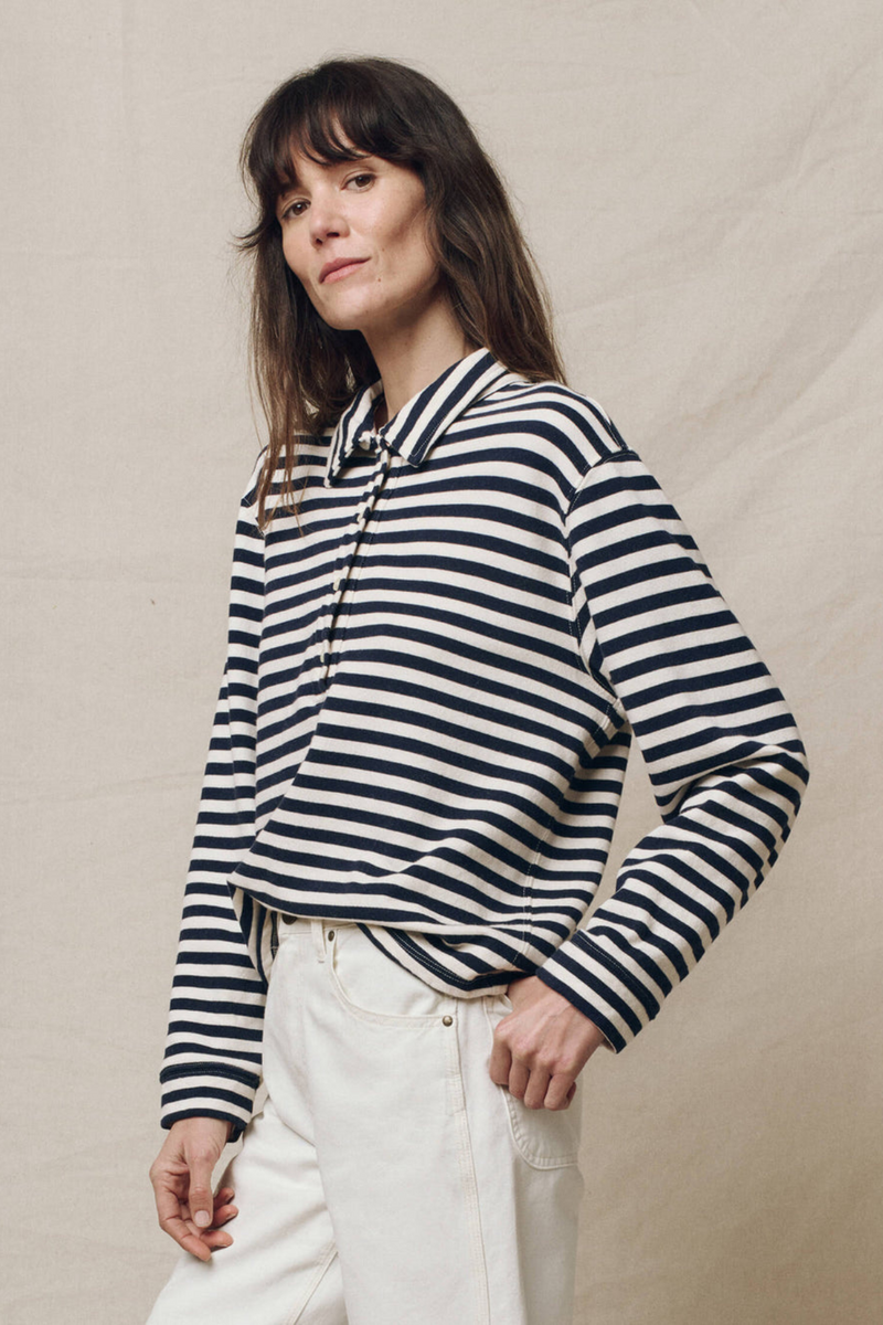 The Rugby Sweatshirt in Navy Sailor Stripe