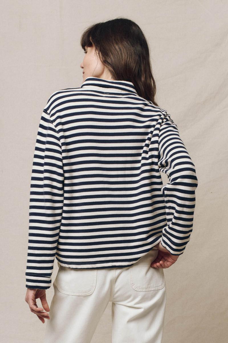 The Rugby Sweatshirt in Navy Sailor Stripe