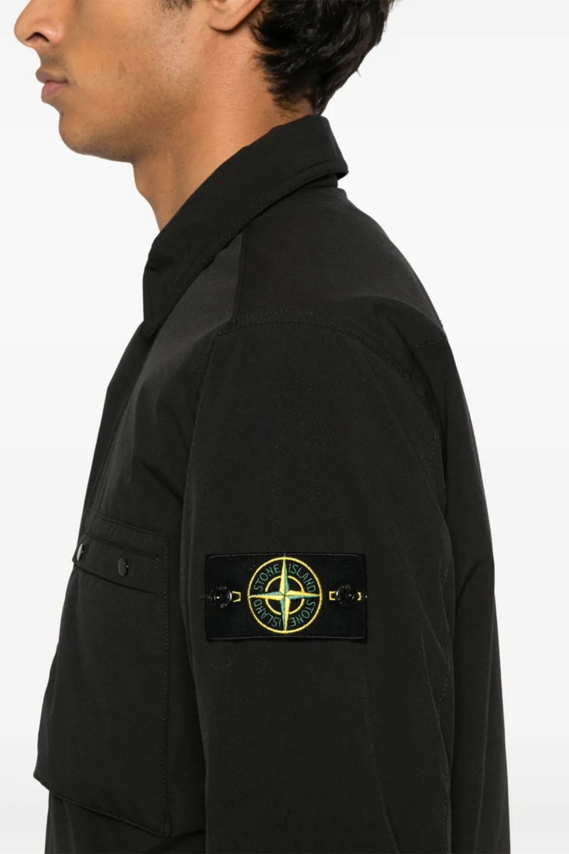 Single Pocket Soft Shell Jacket in Black