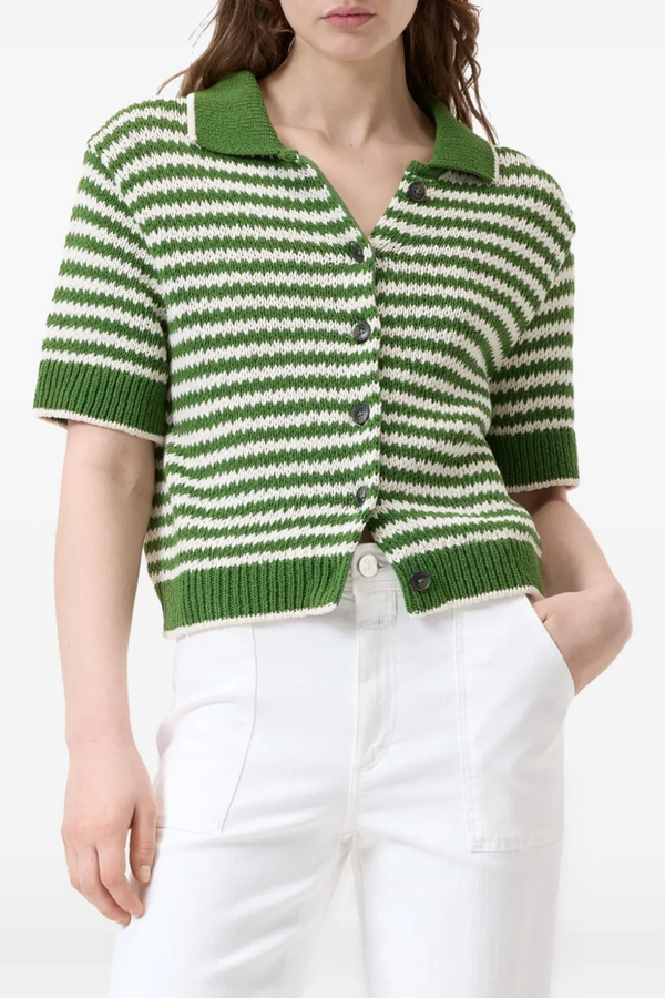 Cardigan Short Sleeve in Matcha Green