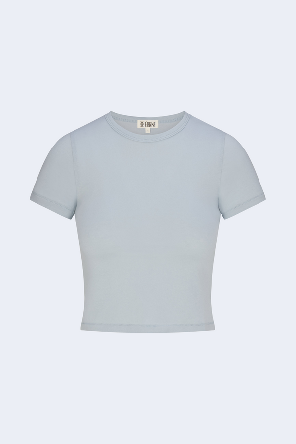 Short Sleeve Baby Tee in Dusty Blue