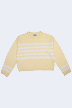 Wavy Stripe Sweater in Light Yellow