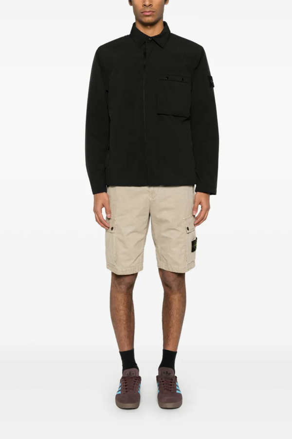 Single Pocket Soft Shell Jacket in Black