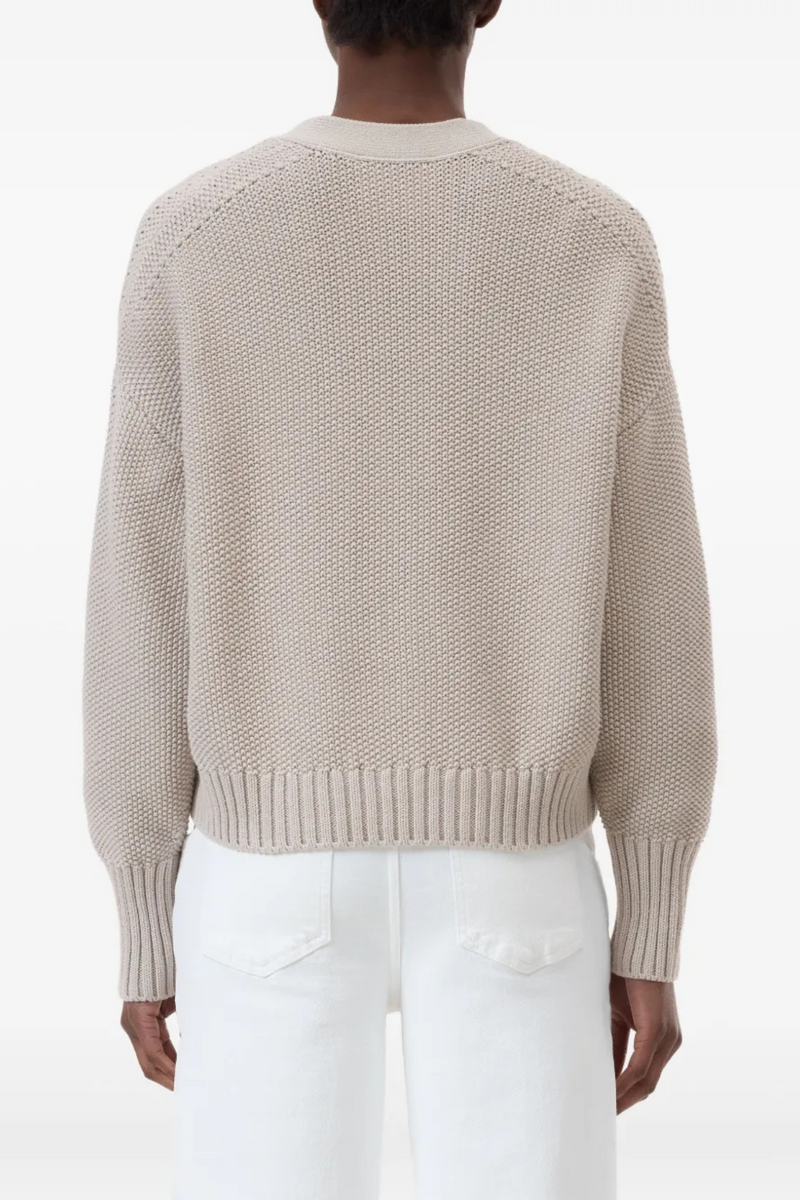 V Cardigan in Soft Beige