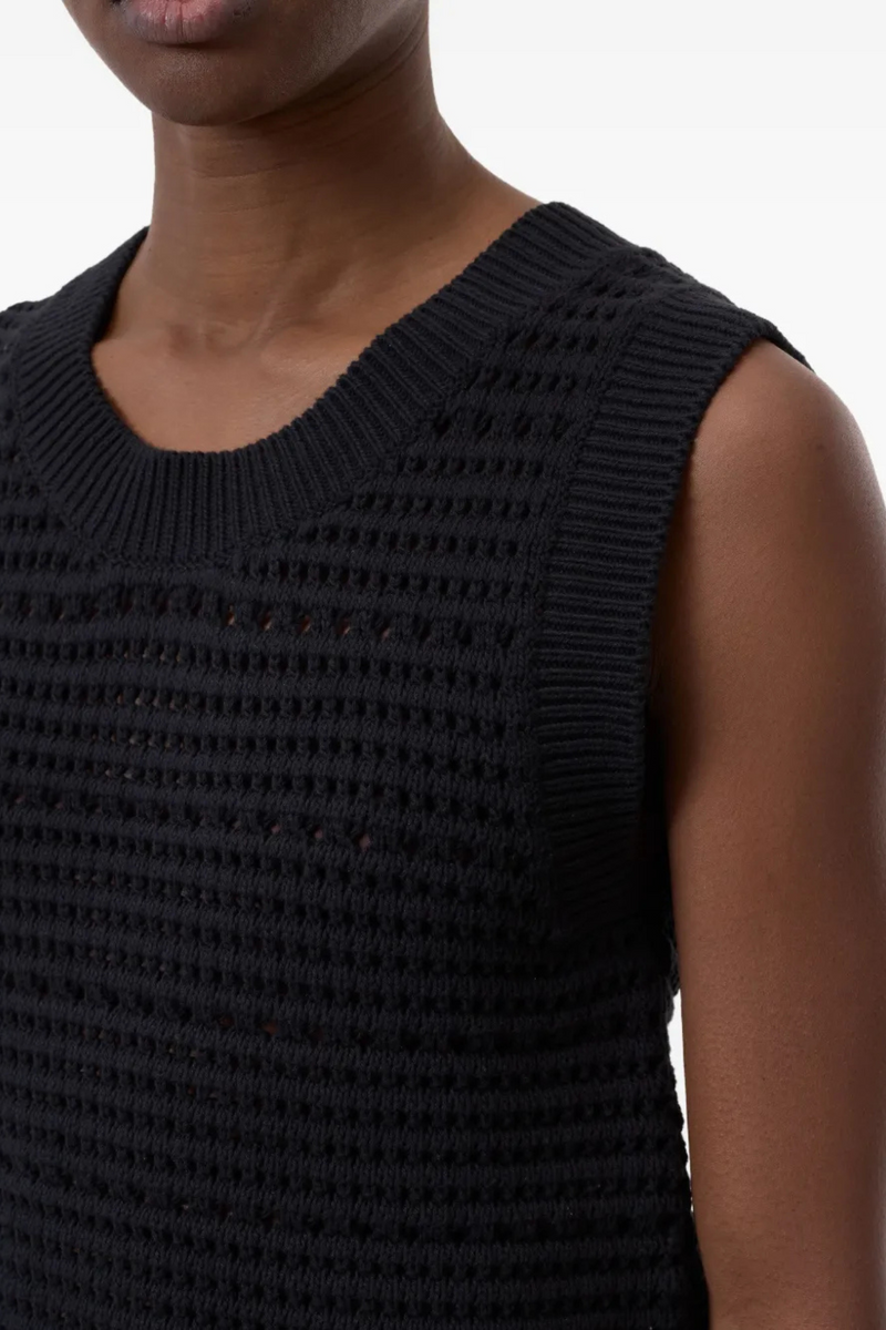 Crochet Tank Top in Black