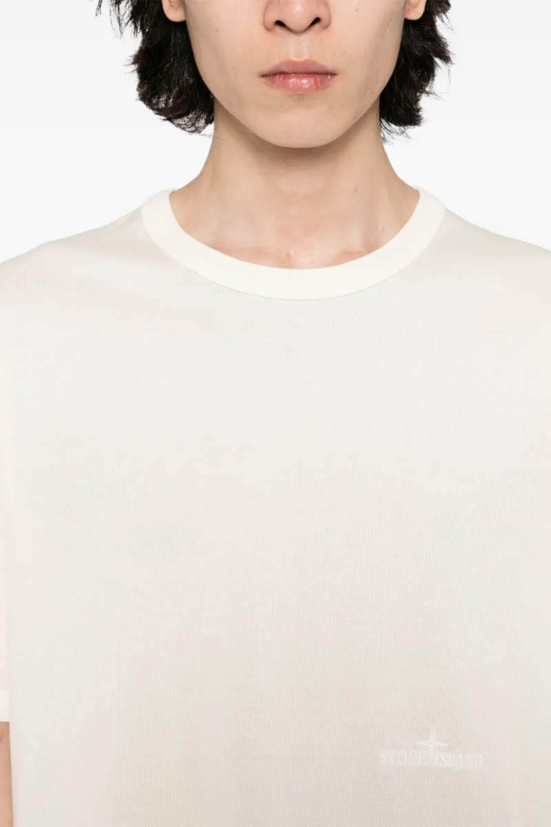 Short Sleeve Knit T-Shirt in Ivory